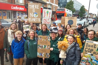 Group of people at climate rally