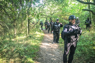 HS2 security staff at BBOWT's Calvert Jubilee nature reserve in September 2020. Picture: Mark Vallance