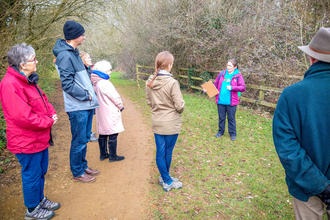 Veritie Turner leading a Wild Bicester winter wellbeing walk.