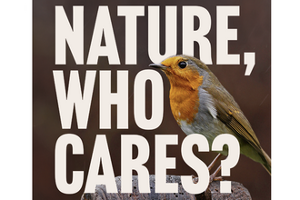 General Election 2024 poster showing a robin and the text 'Nature, who cares?'