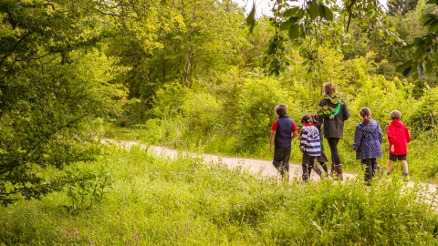 School children at College Lake