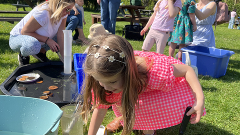 Children playing with water