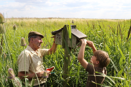 Checking nest boxes on Vine House Farm by Nicholas Watts