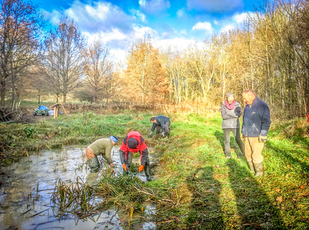 Wild Banbury volunteers working at the town's Spiceball Park in December 2021. Picture: Wild Banbury