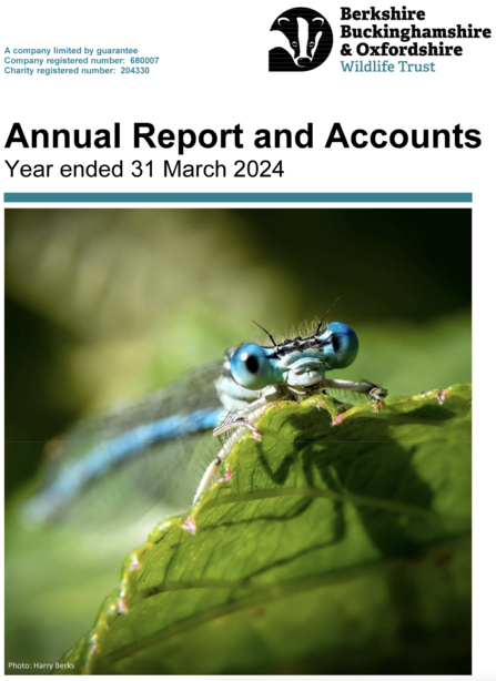 Cover of the BBOWT Annual Report and Accounts 2024