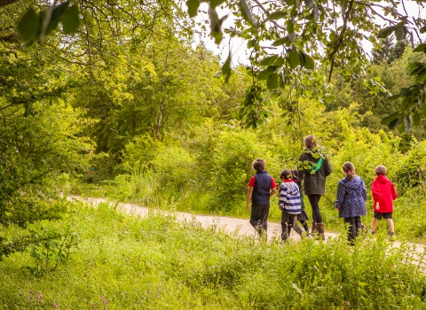 School children at College Lake